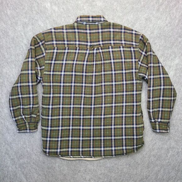 Levis  Sherpa Lined Flannel Shirt Men's L Shacket‎ Jacket Green Plaid Workwear - Picture 5 of 10